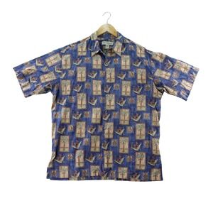 Tori Richard Honolulu Mens L Palm Tree Hawaiian Shirt Summer Vacation Abstract